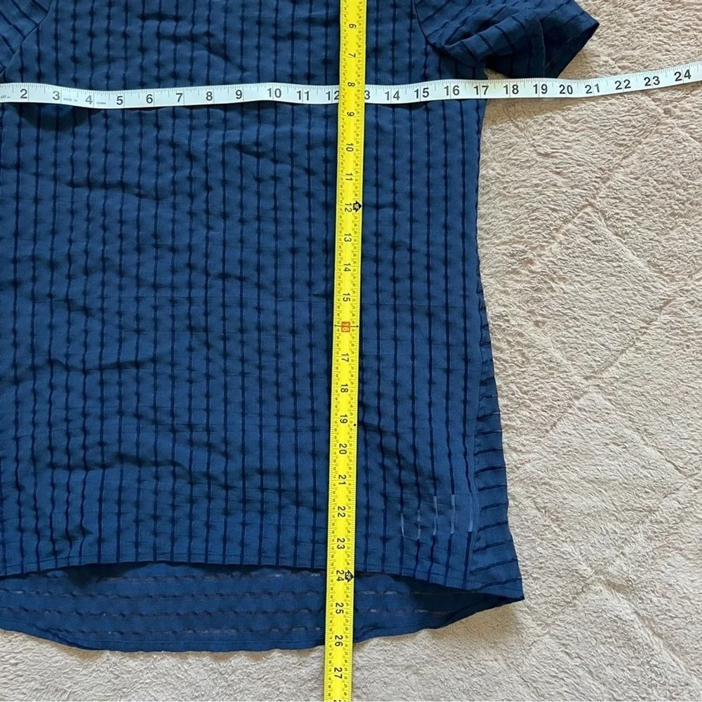 J. Crew Shadow Stripe Short Sleeve Blouse Preppy Old Money Minimalist‎ Sz 00